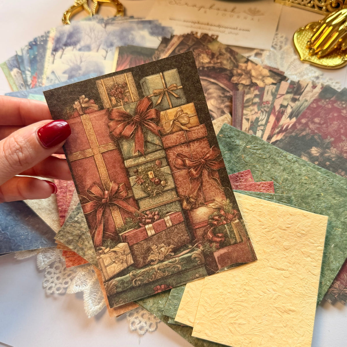 28 Pcs Embossed Festive Paper Pack
