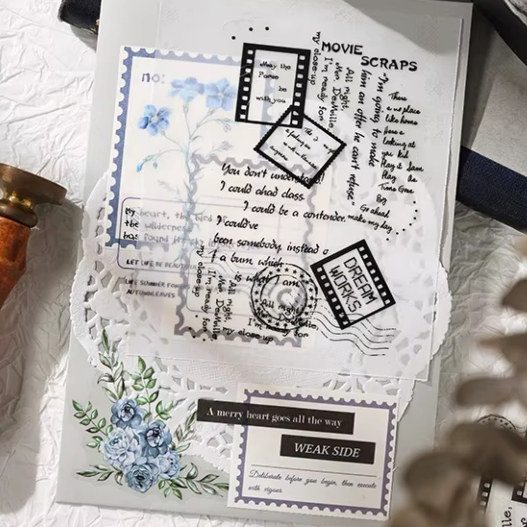 20 Pcs Vintage Text Fragments Stickers