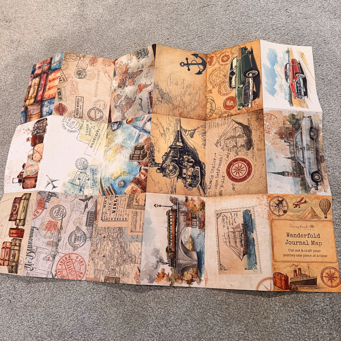 S&J 17 Pcs Wanderfold Journal Map