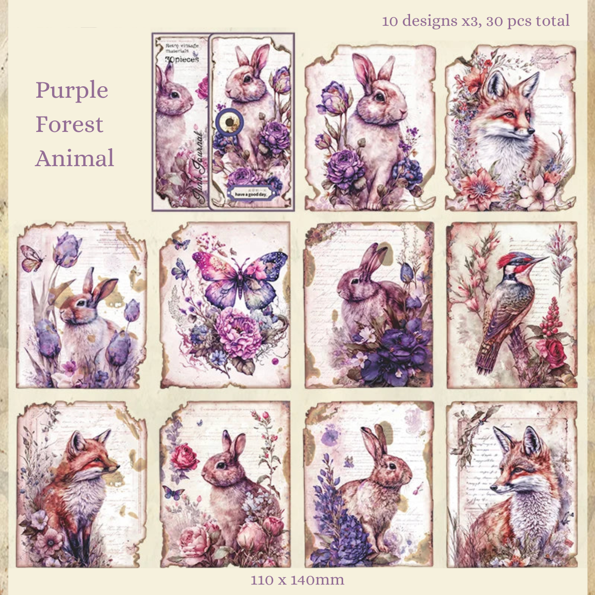 30 Pcs Lost Garden Vintage Paper