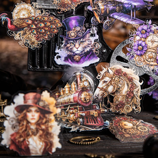 20 Pcs Vintage Mechanical Steampunk Stickers