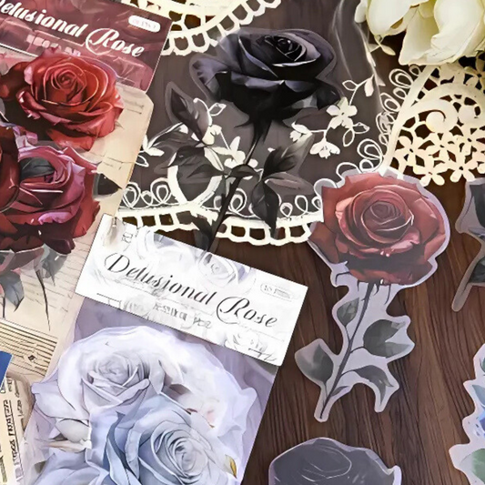 10 Pcs Large Bold Rose Stickers