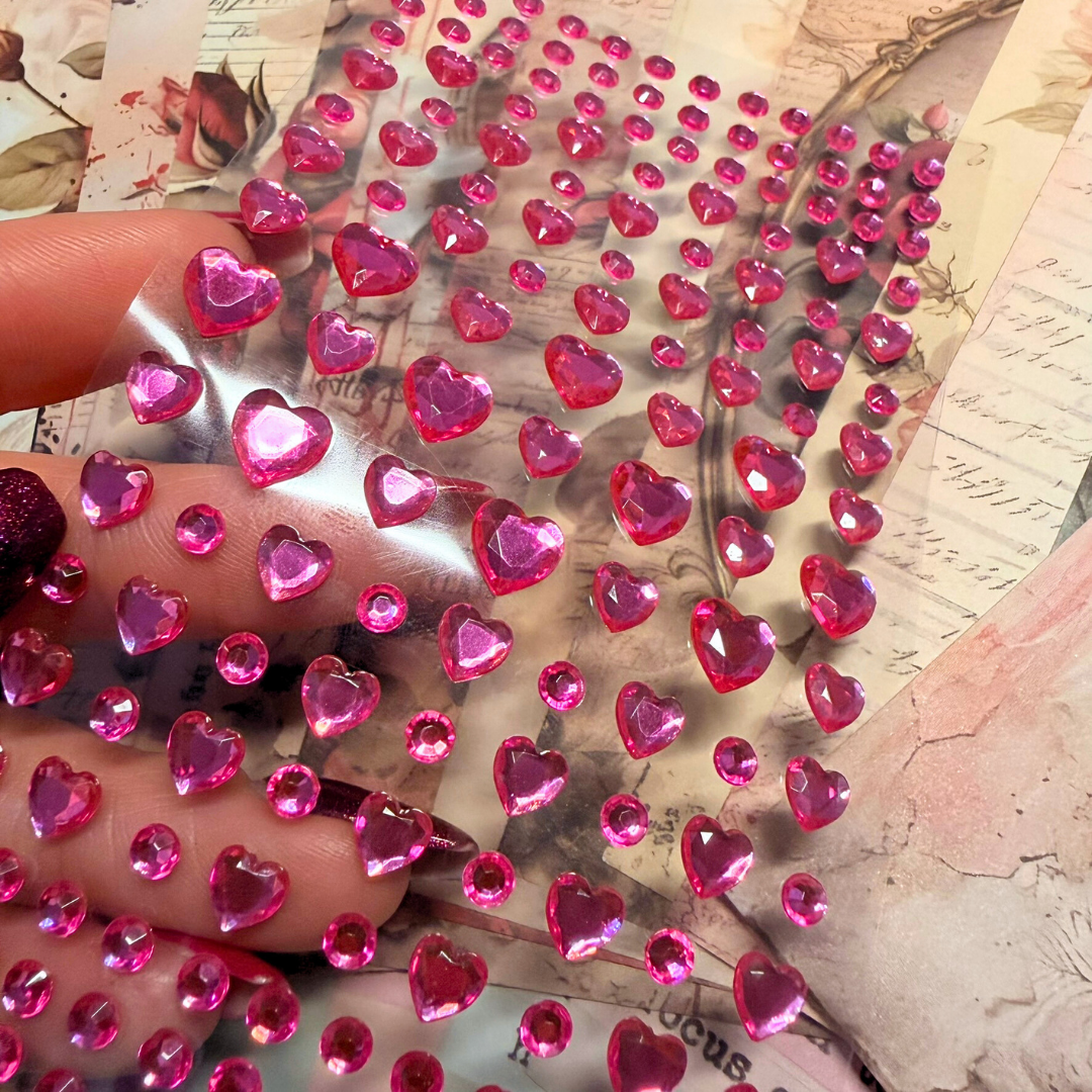 Hearts & Dots Gem Sticker Sheet