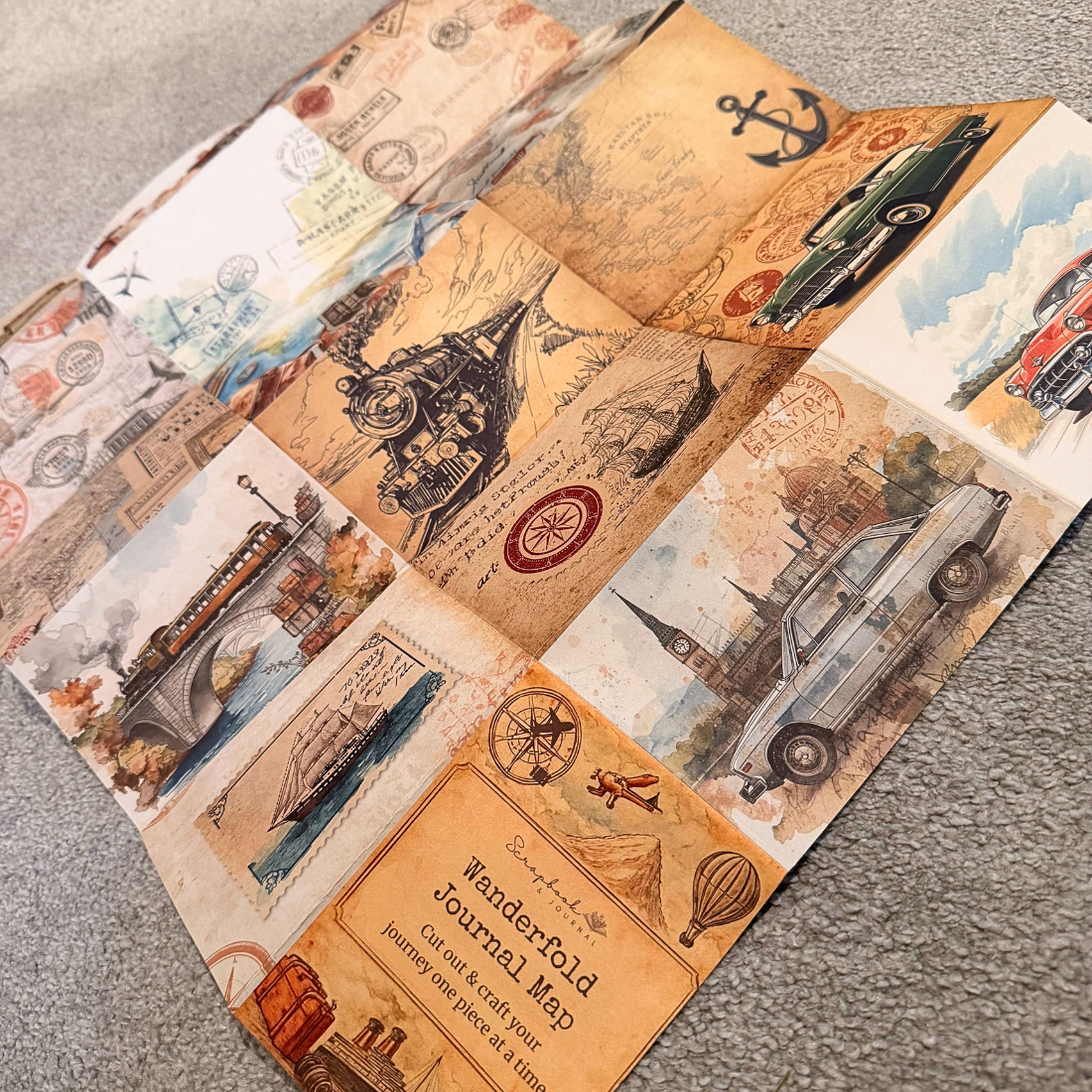 S&J 17 Pcs Wanderfold Journal Map