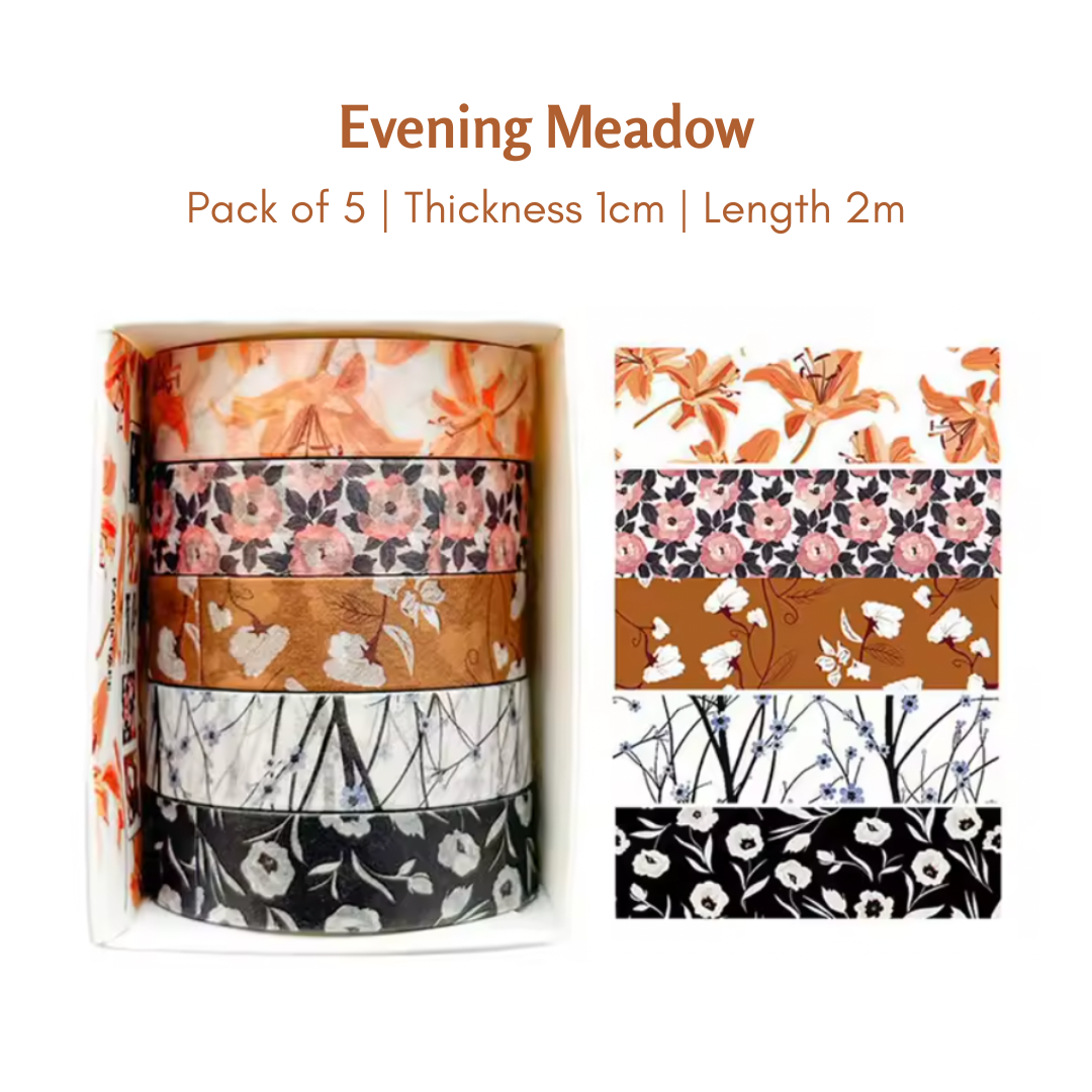 5 Pcs Thin Romantic Washi Tape Set
