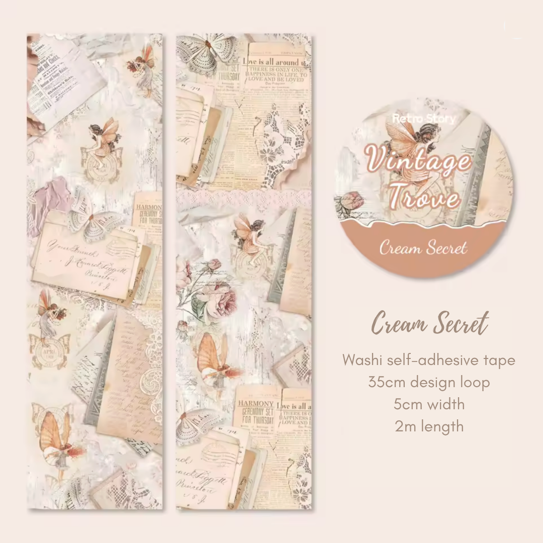 2m Vintage Trove Floral Washi Tape