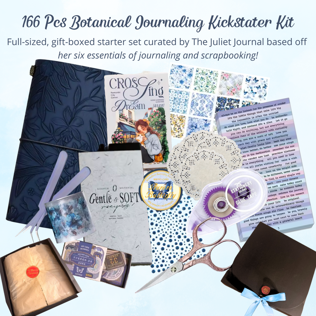 166 Pcs Botanical Journalling Kickstarter Kit (Gift-Boxed)