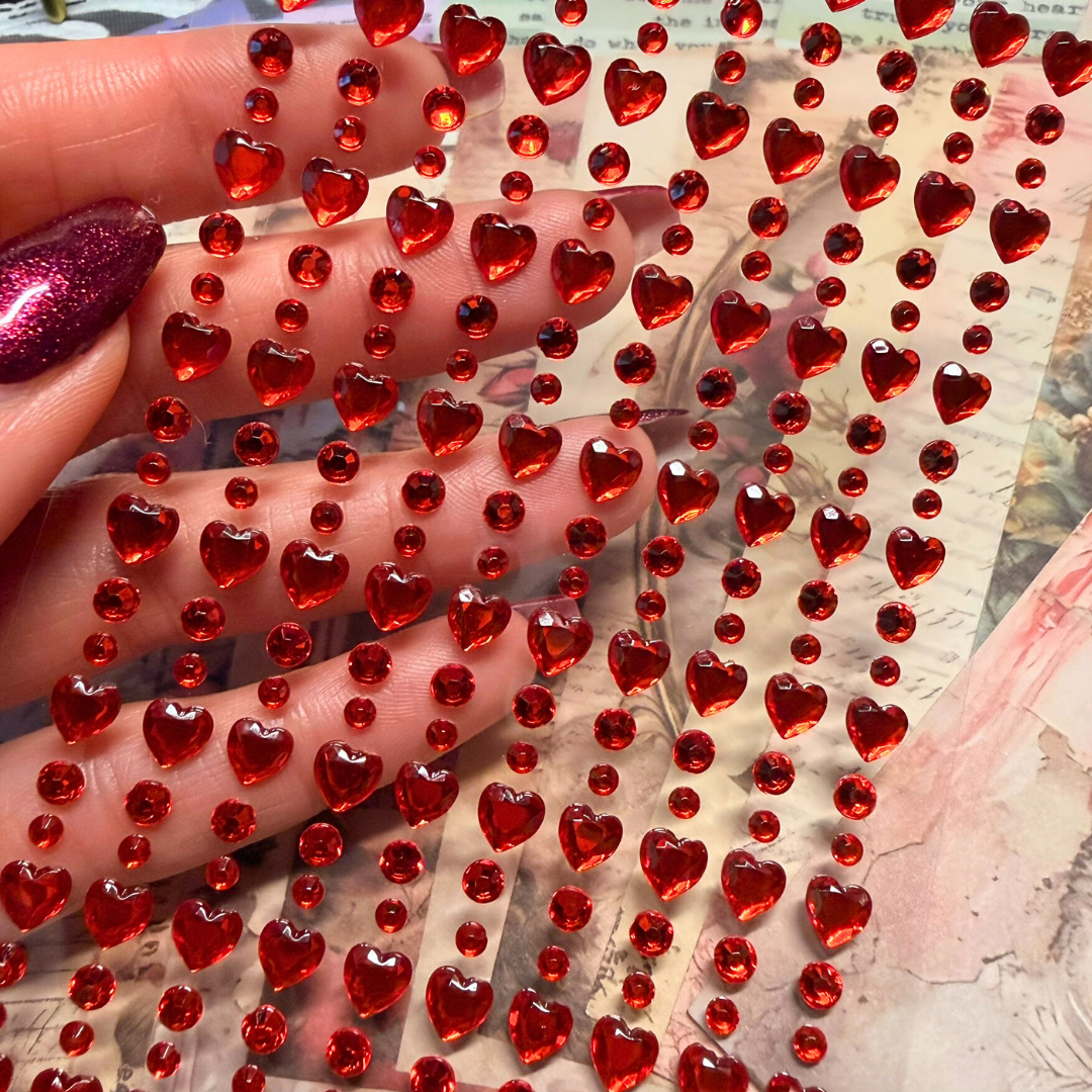 Hearts & Dots Gem Sticker Sheet