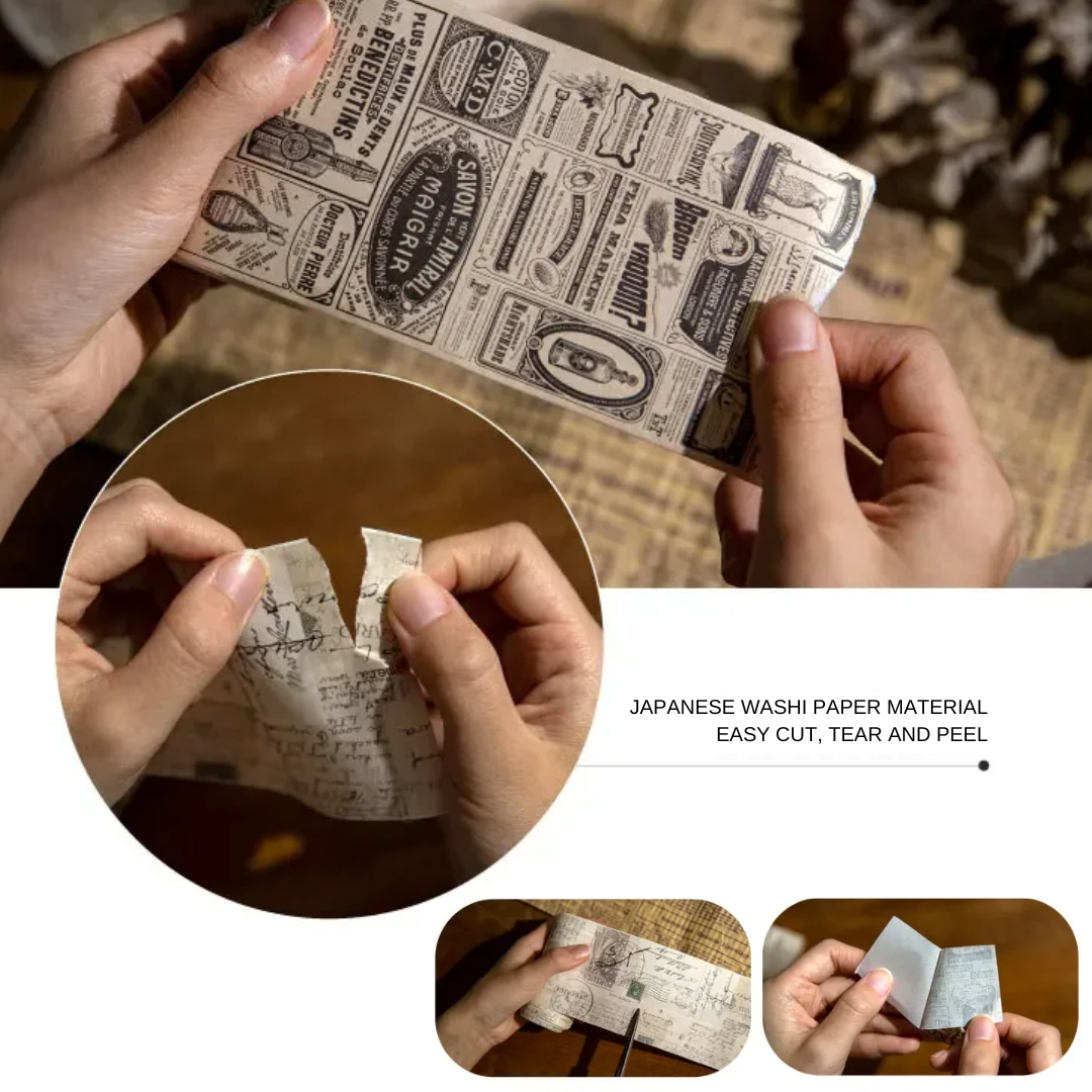 2m Timeworn Large Vintage Washi Tape
