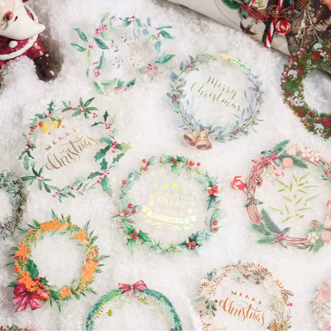 30 Pcs Gilded Christmas Memories Stickers