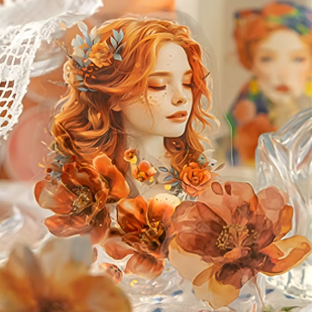 40 Pcs Floral Muse Girl Stickers