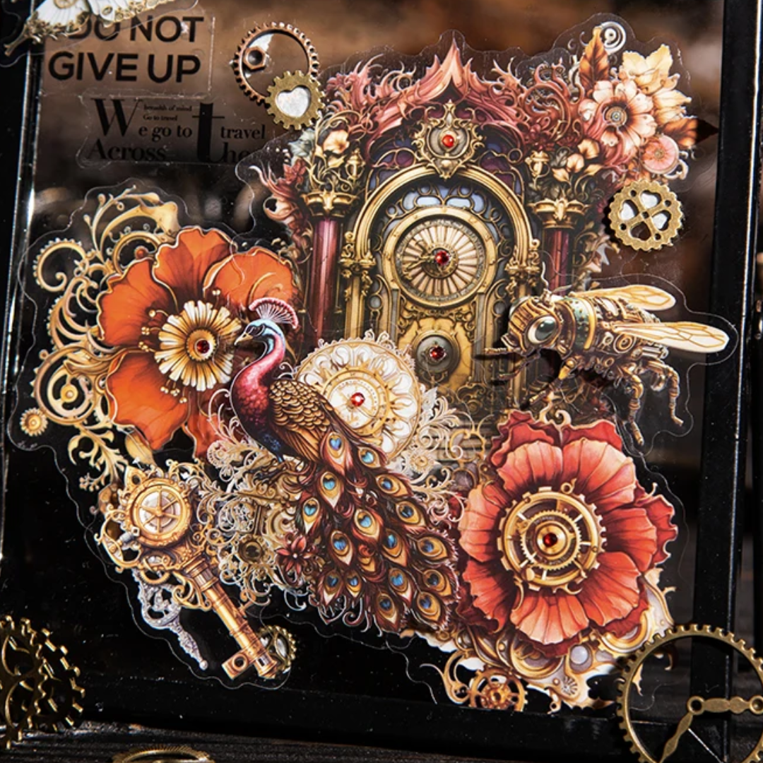 20 Pcs Vintage Mechanical Steampunk Stickers