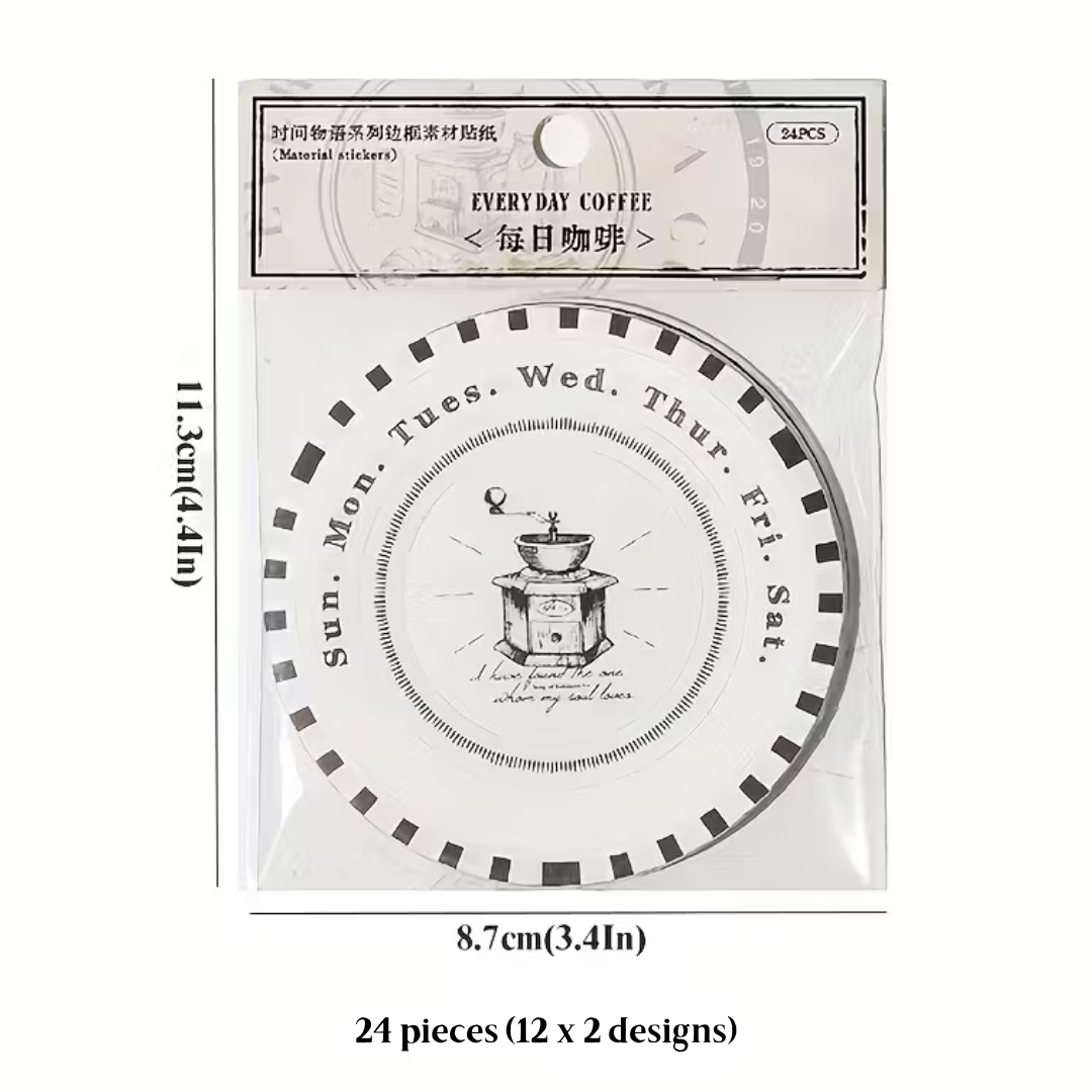 24 Pcs Circle Border Stickers