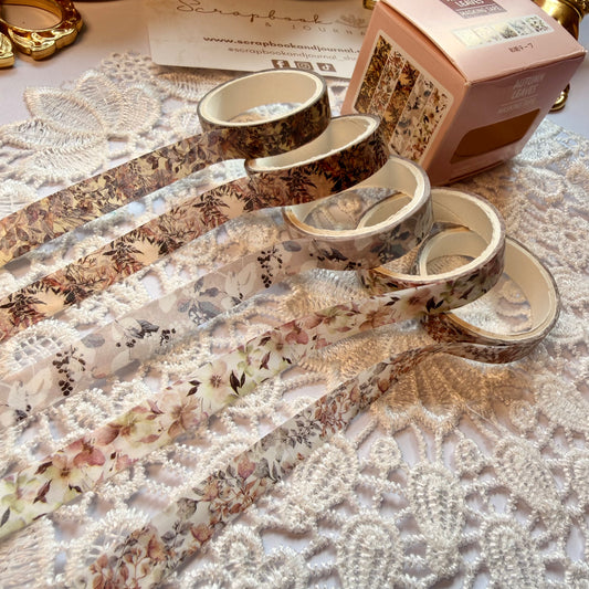 5 Pcs Thin Autumn Washi Tape Set
