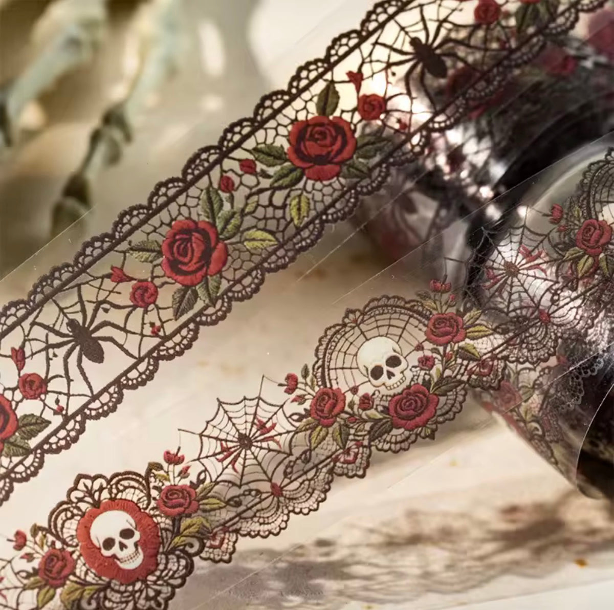 2m Woven Gothic Lace PET Tape