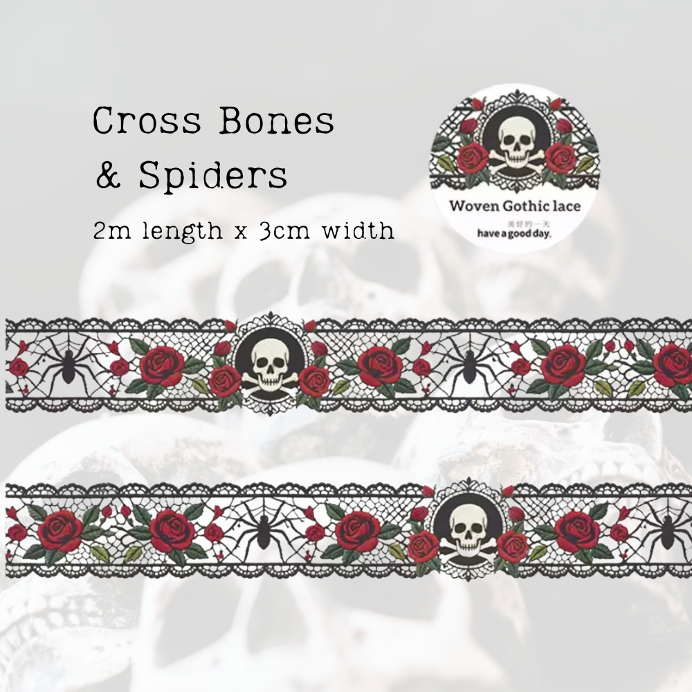 2m Woven Gothic Lace PET Tape