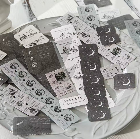 10 Pcs Retro Label Strip Stickers