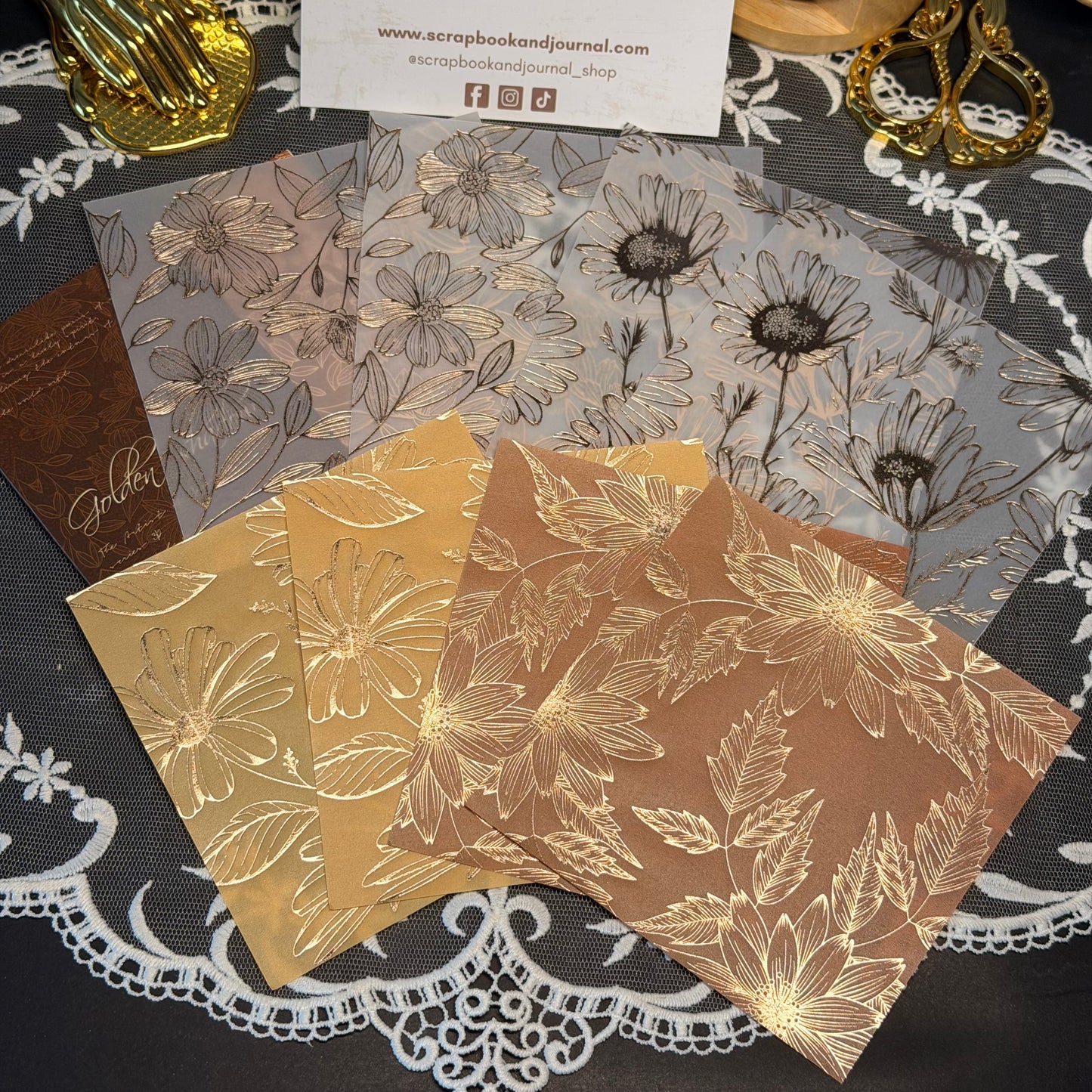 8 Page Golden Shadow Gilded Paper