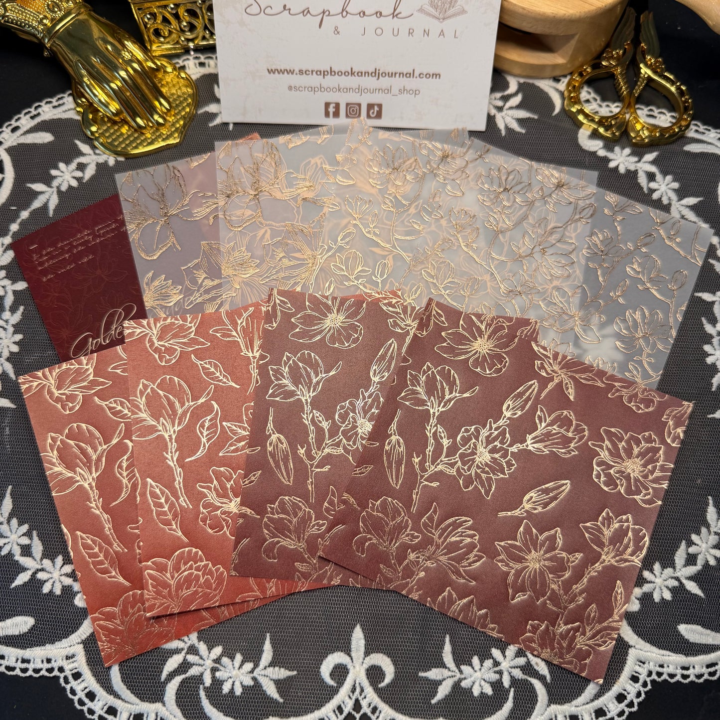 8 Page Golden Shadow Gilded Paper