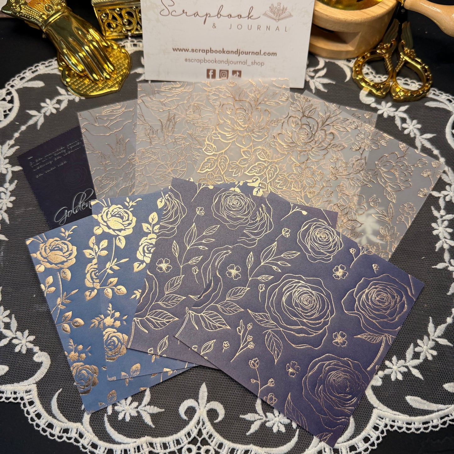 8 Page Golden Shadow Gilded Paper