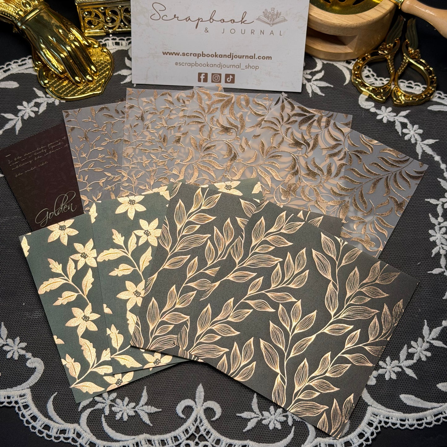 8 Page Golden Shadow Gilded Paper