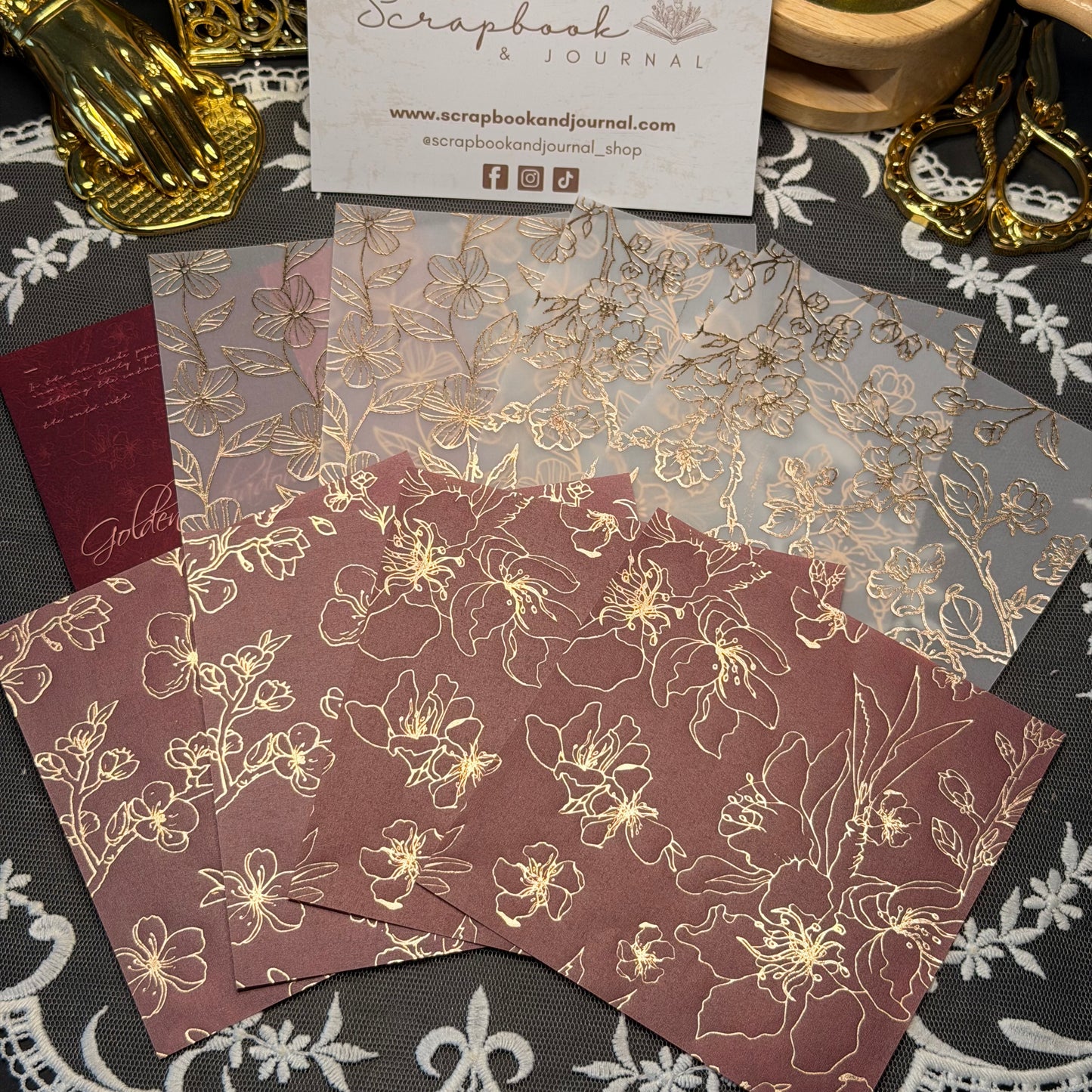 8 Page Golden Shadow Gilded Paper
