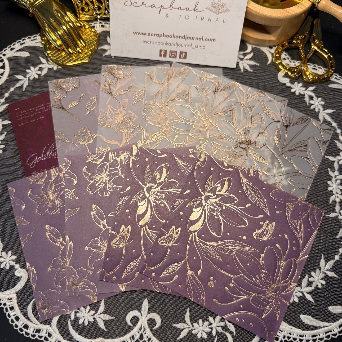 8 Page Golden Shadow Gilded Paper