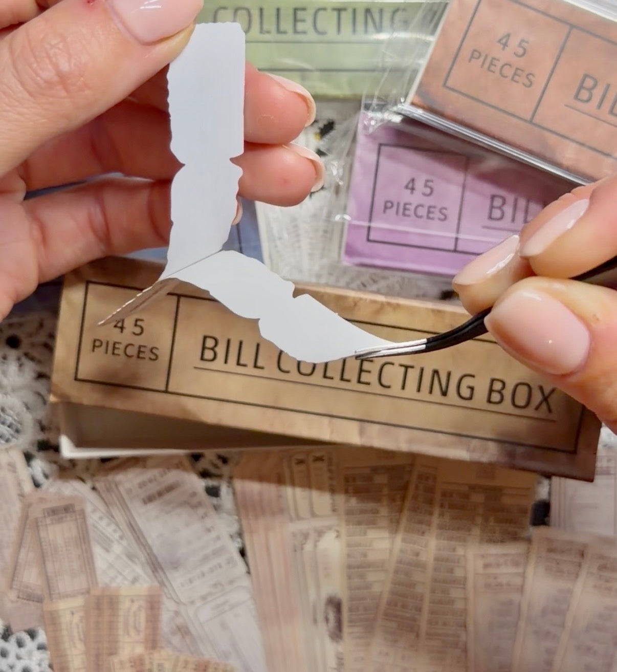 45 Pcs Vintage Ephemera Ticket Stickers