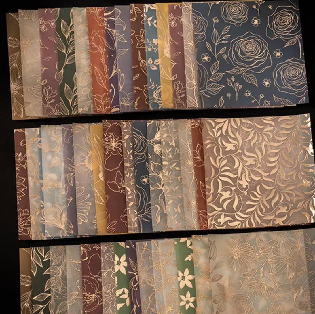 8 Page Golden Shadow Gilded Paper