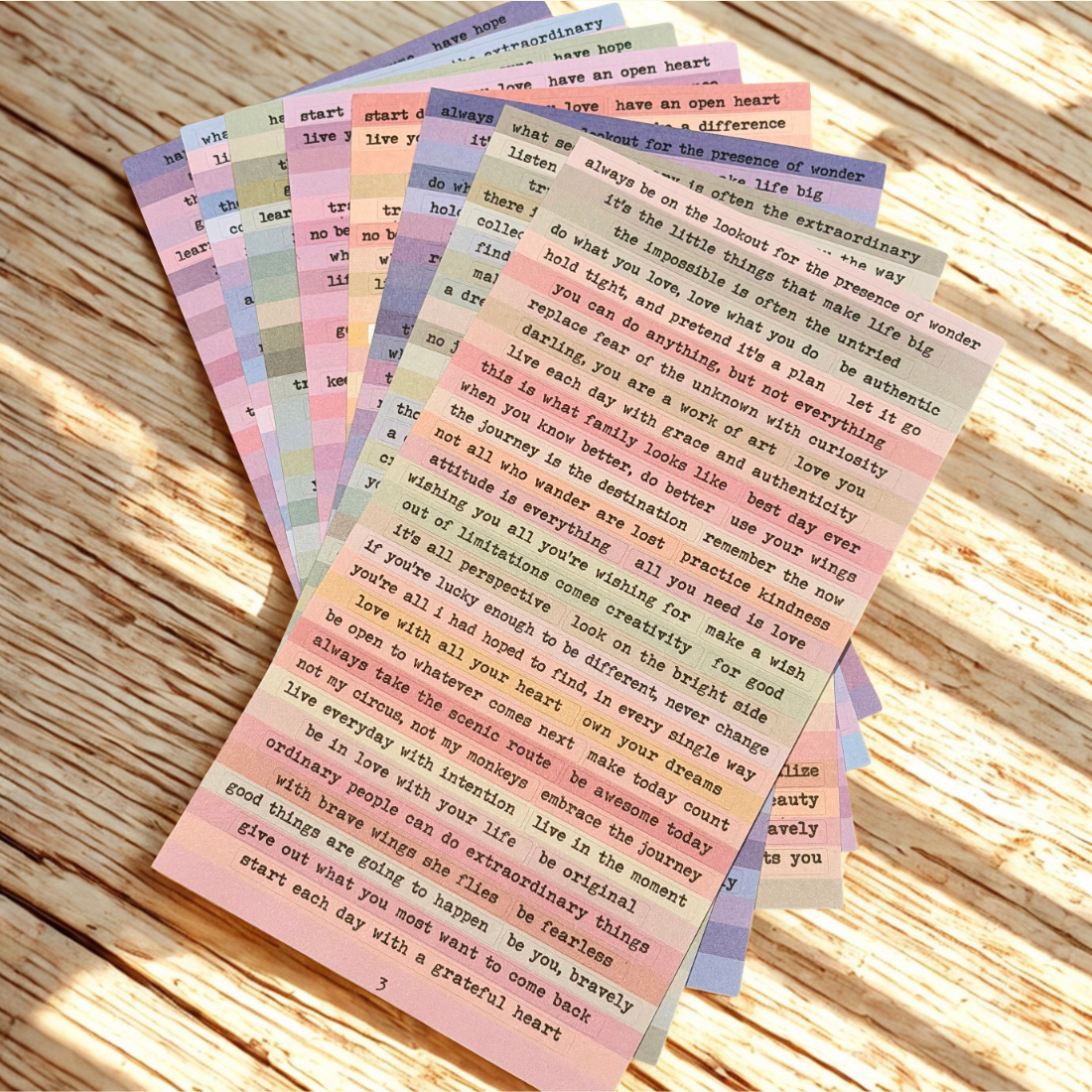 8 Pcs Varied Quote Sticker Sheets