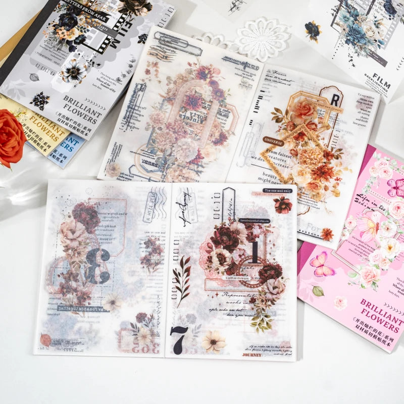 20 Page Brilliant Flowers Sticker Book