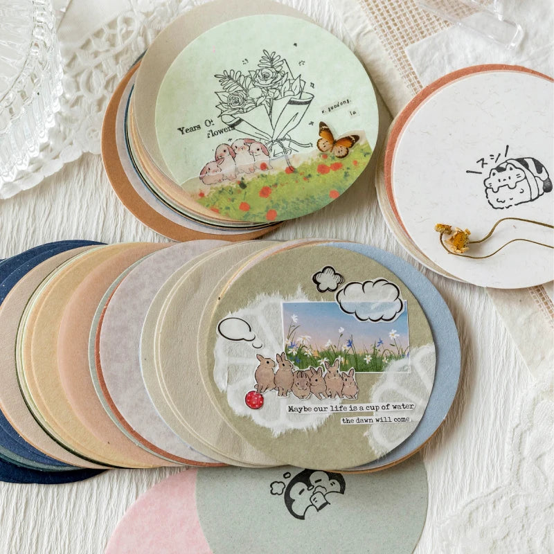 30 Pcs Coloured Circle Paper Set
