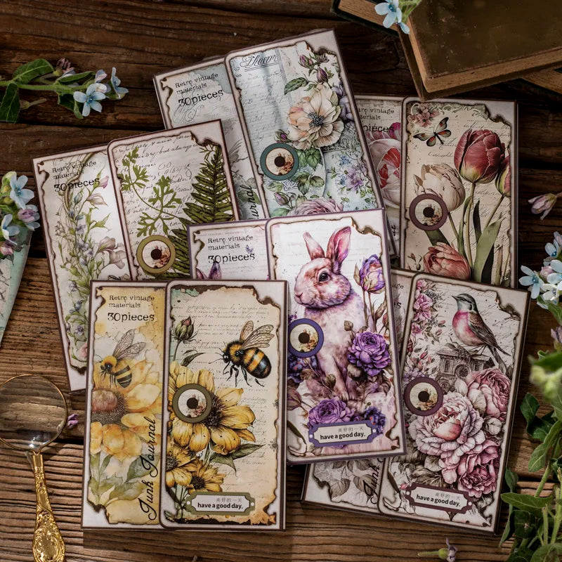 30 Pcs Lost Garden Vintage Paper