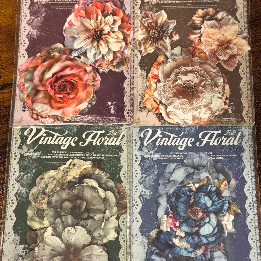 20 Pcs Large Vintage Floral Stickers