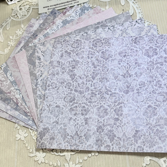 12 Page Pastel Damask 6x6 Paper Pack
