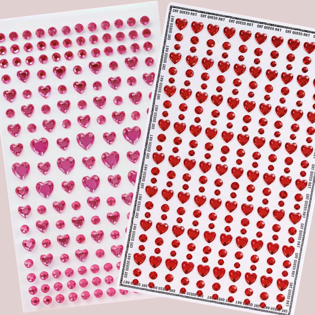 Hearts & Dots Gem Sticker Sheet