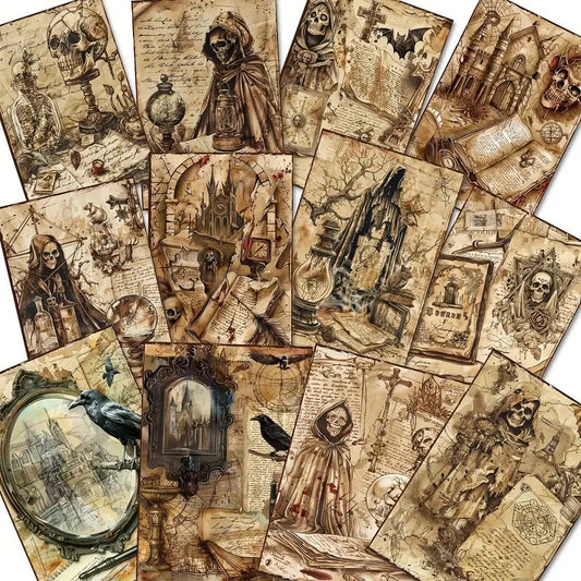 20 Pcs Skeleton Witchcraft Postcards