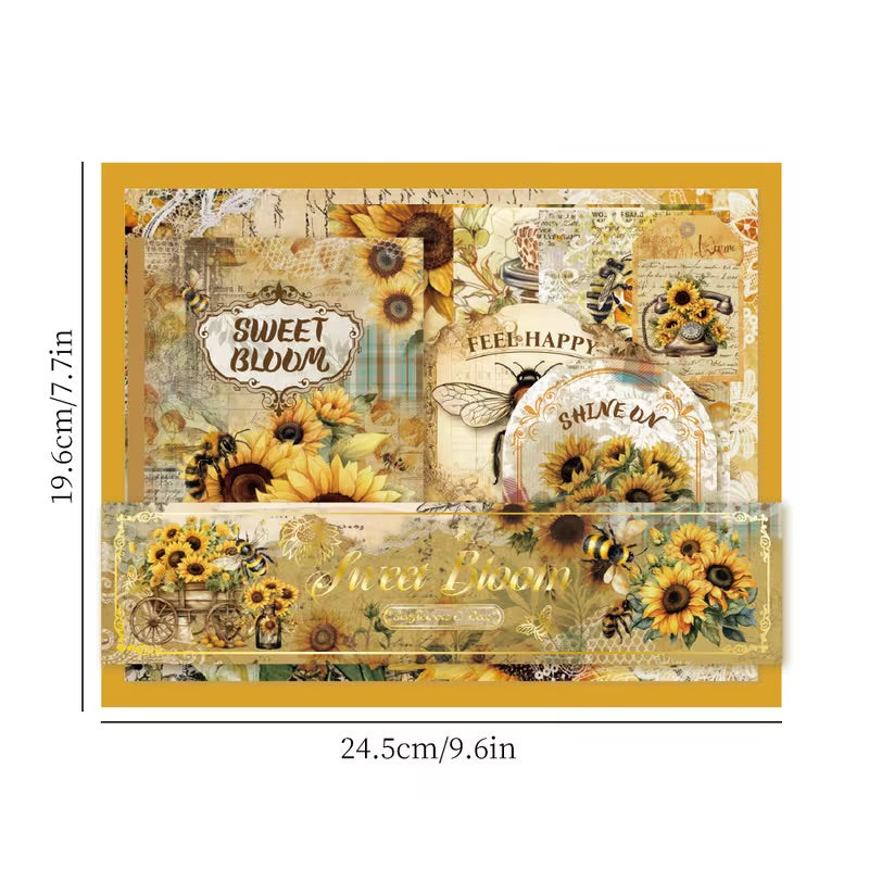 115 Pcs Sunflower Scrapbooking Starter Set